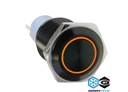 Push-Button DimasTech® Black, 16mm ID, Momentary Action, Led Color Orange